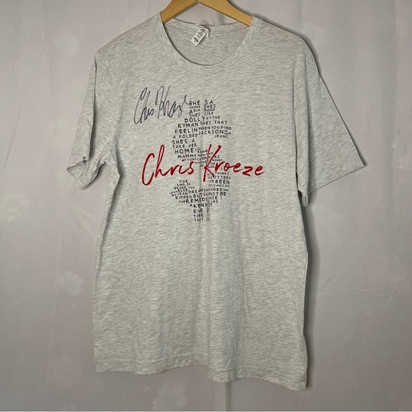 CHRIS Kroeze AUTOGRAPHED TSHIRT XL heather‎ gray - Picture 1 of 4